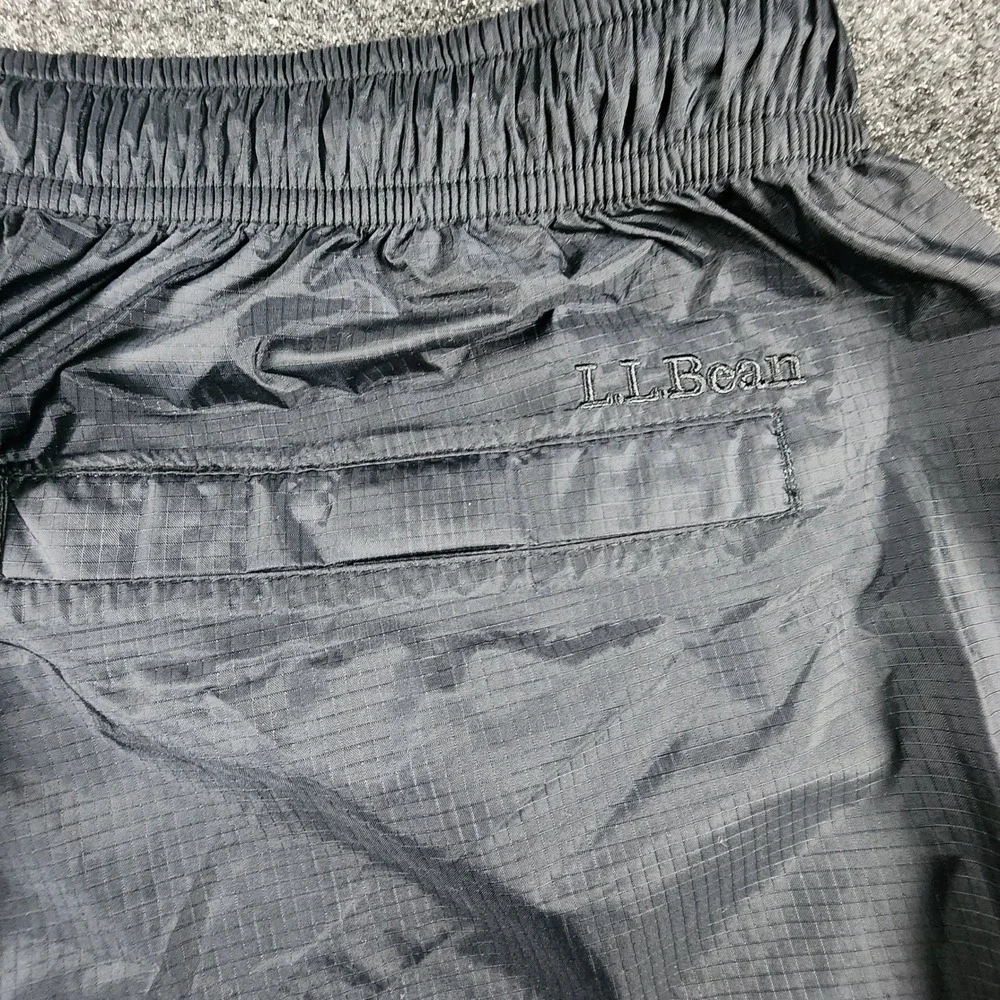 LL Bean Nylon Waterproof Rain Pants Mens Small Regular Black Ripstop  268268